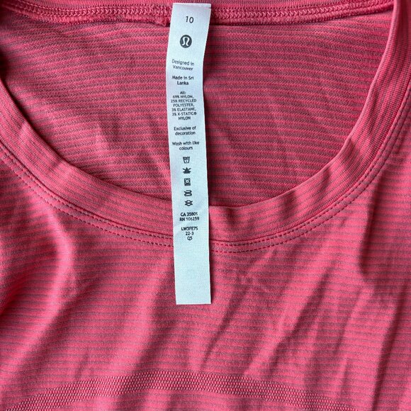 Lululemon Swiftly Relaxed Long Sleeve. Size 10. Striped. NWT. - Picture 2 of 4